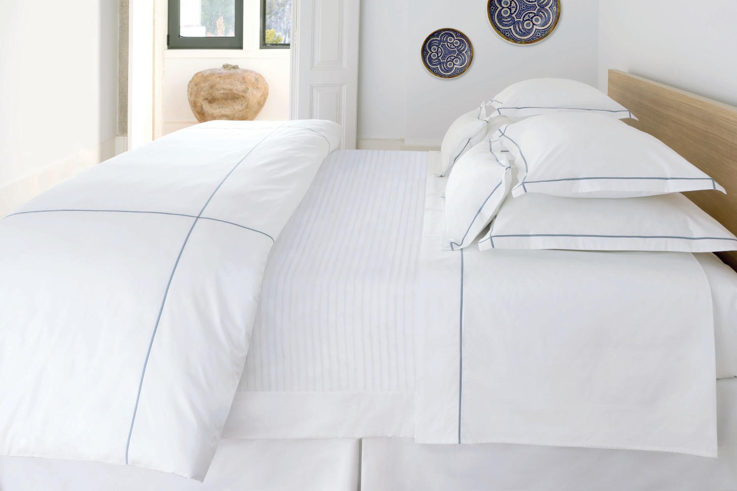 White standard hot sale shams