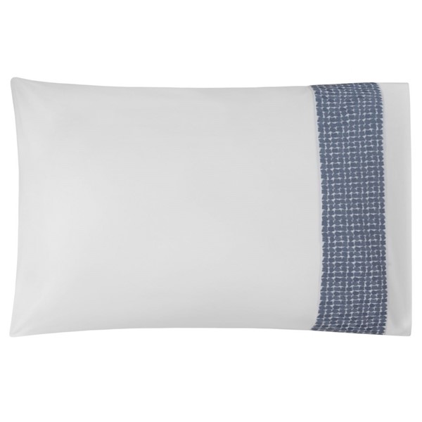 LAGOS King pillowcase white blue Bovi Fine Linens